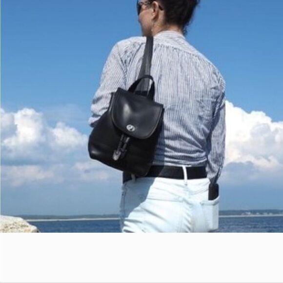 Coach Vintage Black Leather Daypack (Style No. 9960) - Picture 14 of 15